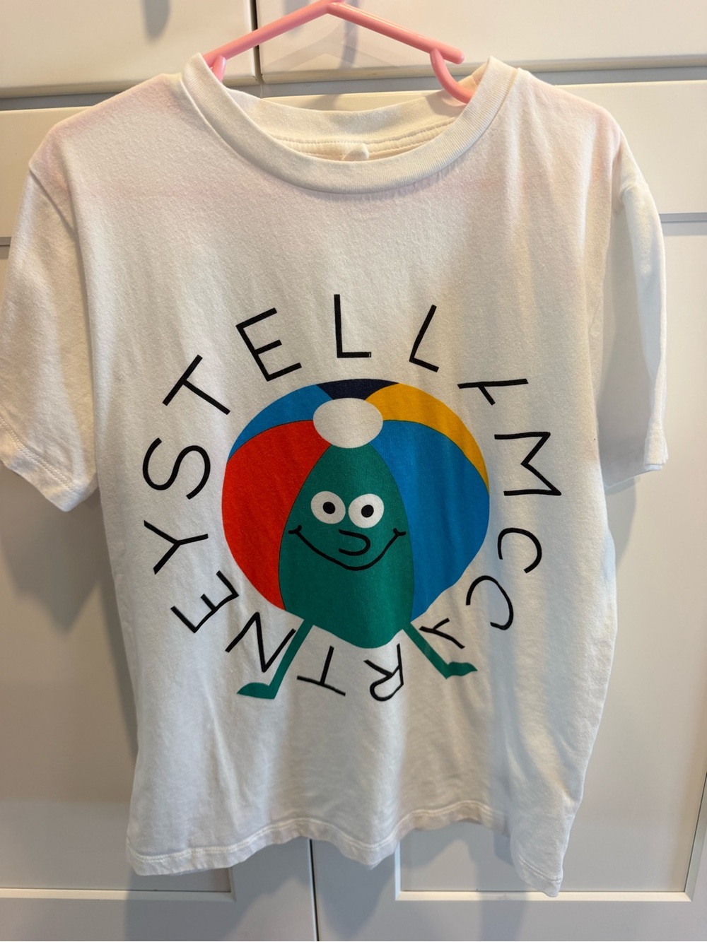 Stella McCartney Kids White Tee with Multicolor Character Graphic